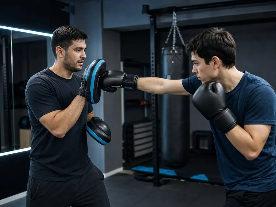 Hangulatkép kezdőbarát boxtechnikai edzésről